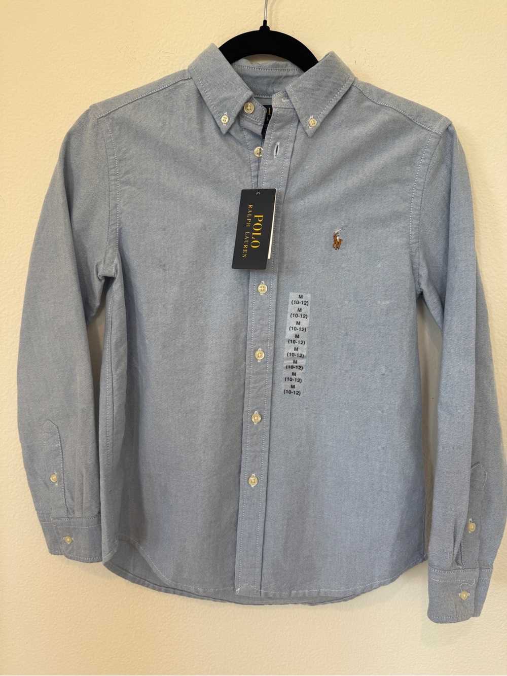 NWT Polo Ralph Lauren Boys cotton, Oxford, button-down shirt, M 10-12 - Picture 2 of 10